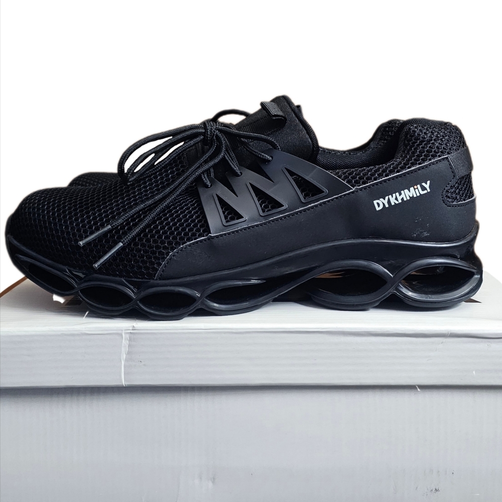 Mens steel toe work boots shoes sneakers size 10.5 black lace up new